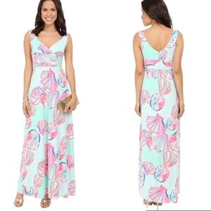 Lilly Pulitzer Sloane Maxi Dress in Minty Fresh on the Rocks Print - L